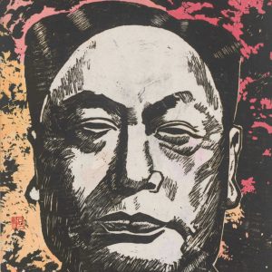 resolute gaze: woodcut portrait