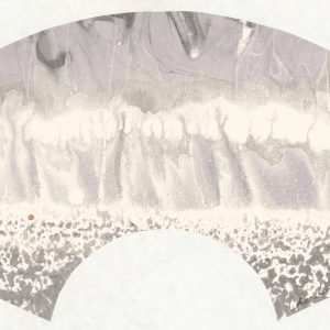 abstract silver and grey fluidity fan