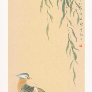 blue and white still life with pink blooms